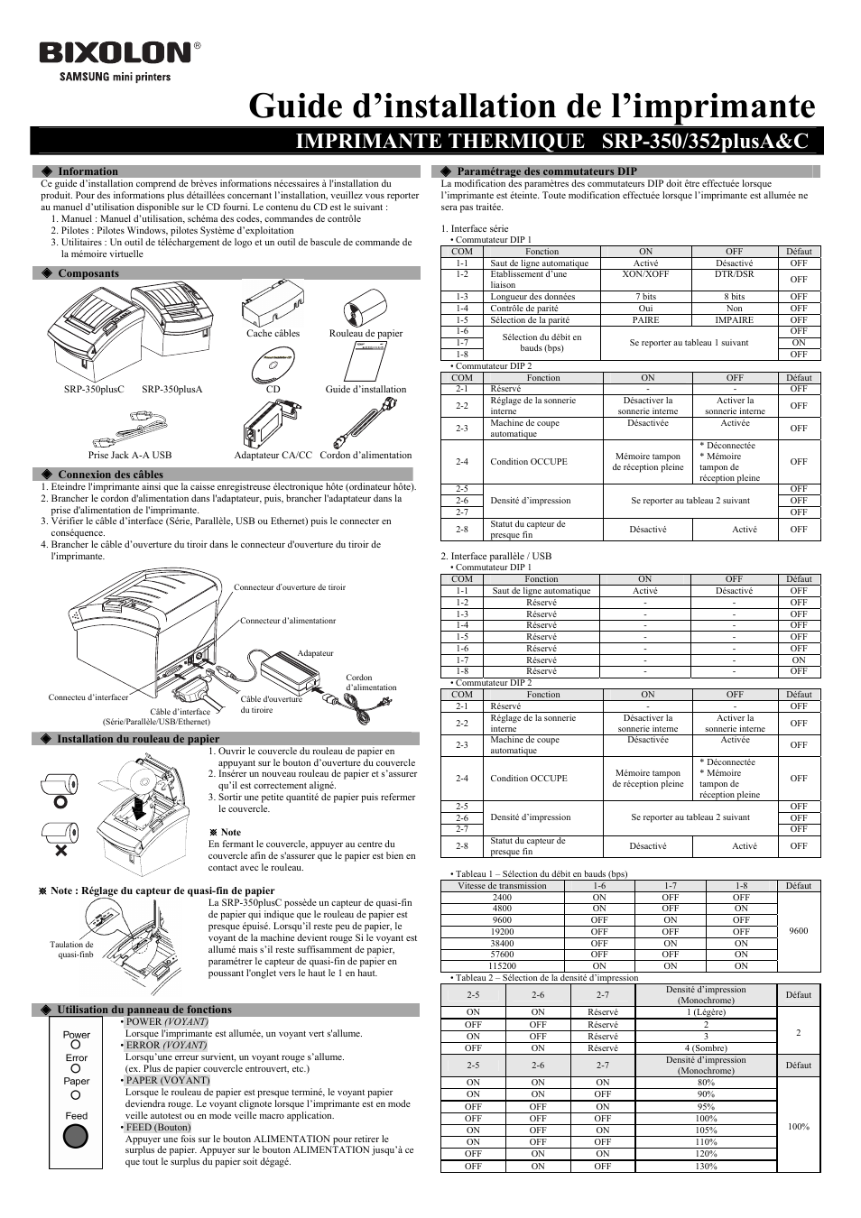 Guide d’installation de l’imprimante | Samsung KN04-00010A User Manual | Page 3 / 8