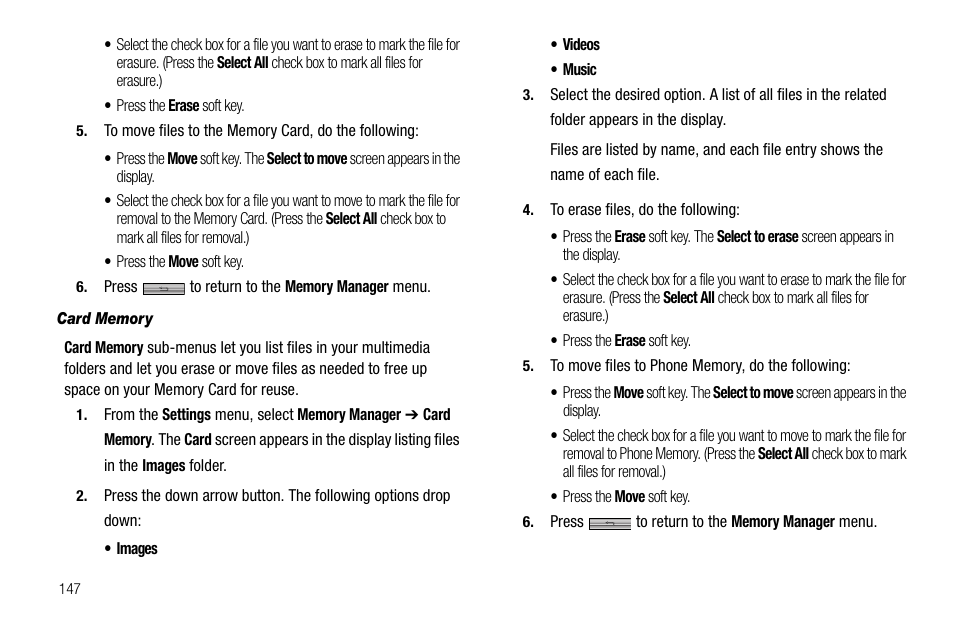 Card memory | Samsung Delve SCH-R800 User Manual | Page 150 / 180