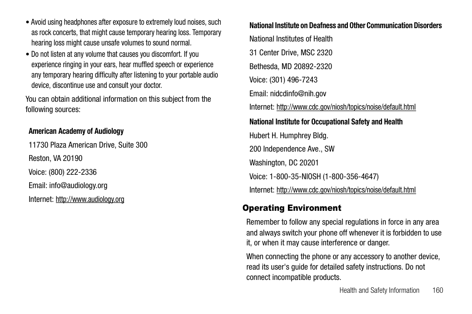 Operating environment | Samsung Delve SCH-R800 User Manual | Page 163 / 180