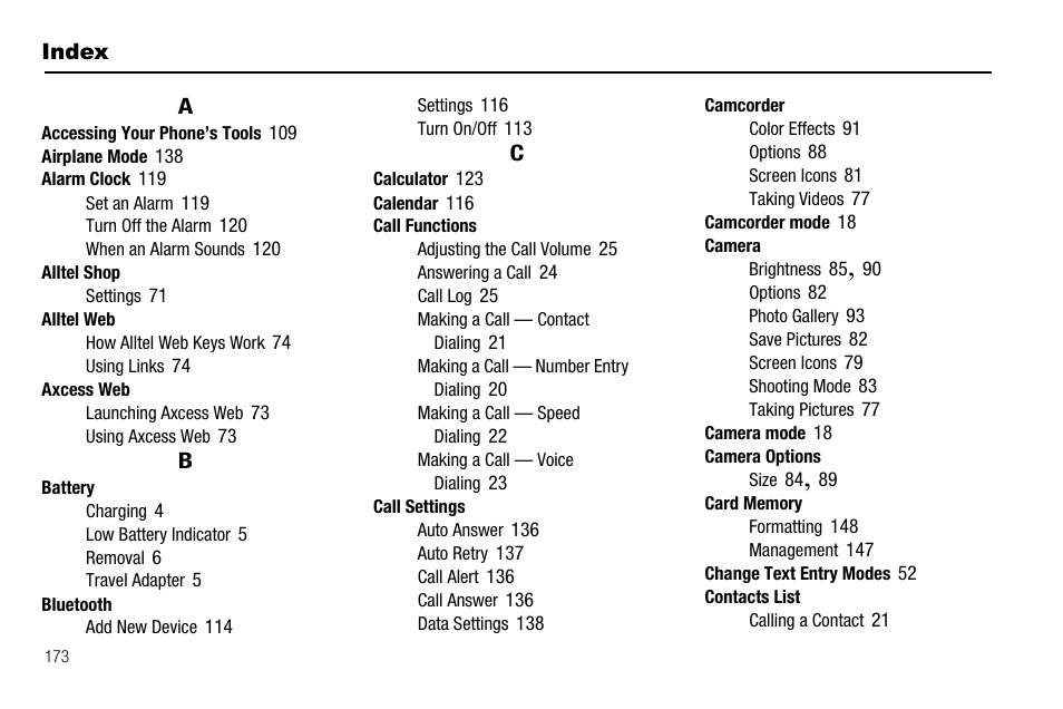 Index | Samsung Delve SCH-R800 User Manual | Page 176 / 180