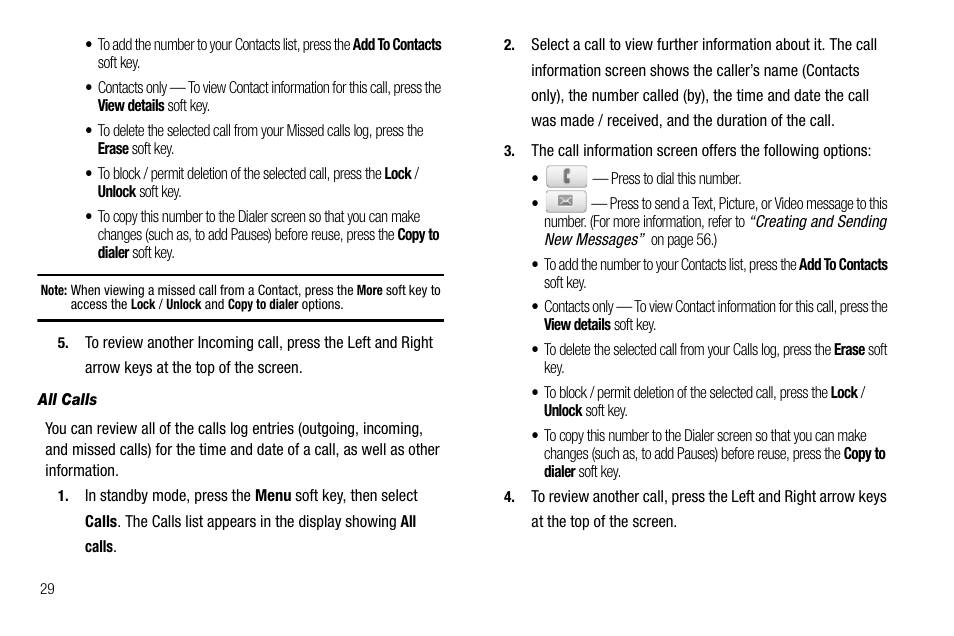 All calls | Samsung Delve SCH-R800 User Manual | Page 32 / 180