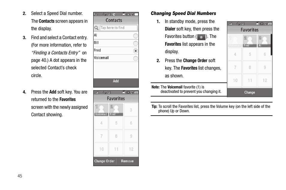 Changing speed dial numbers | Samsung Delve SCH-R800 User Manual | Page 48 / 180