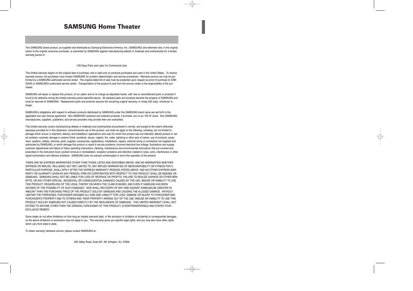 Memo, Samsung home theater | Samsung HT-Q100W User Manual | Page 35 / 35