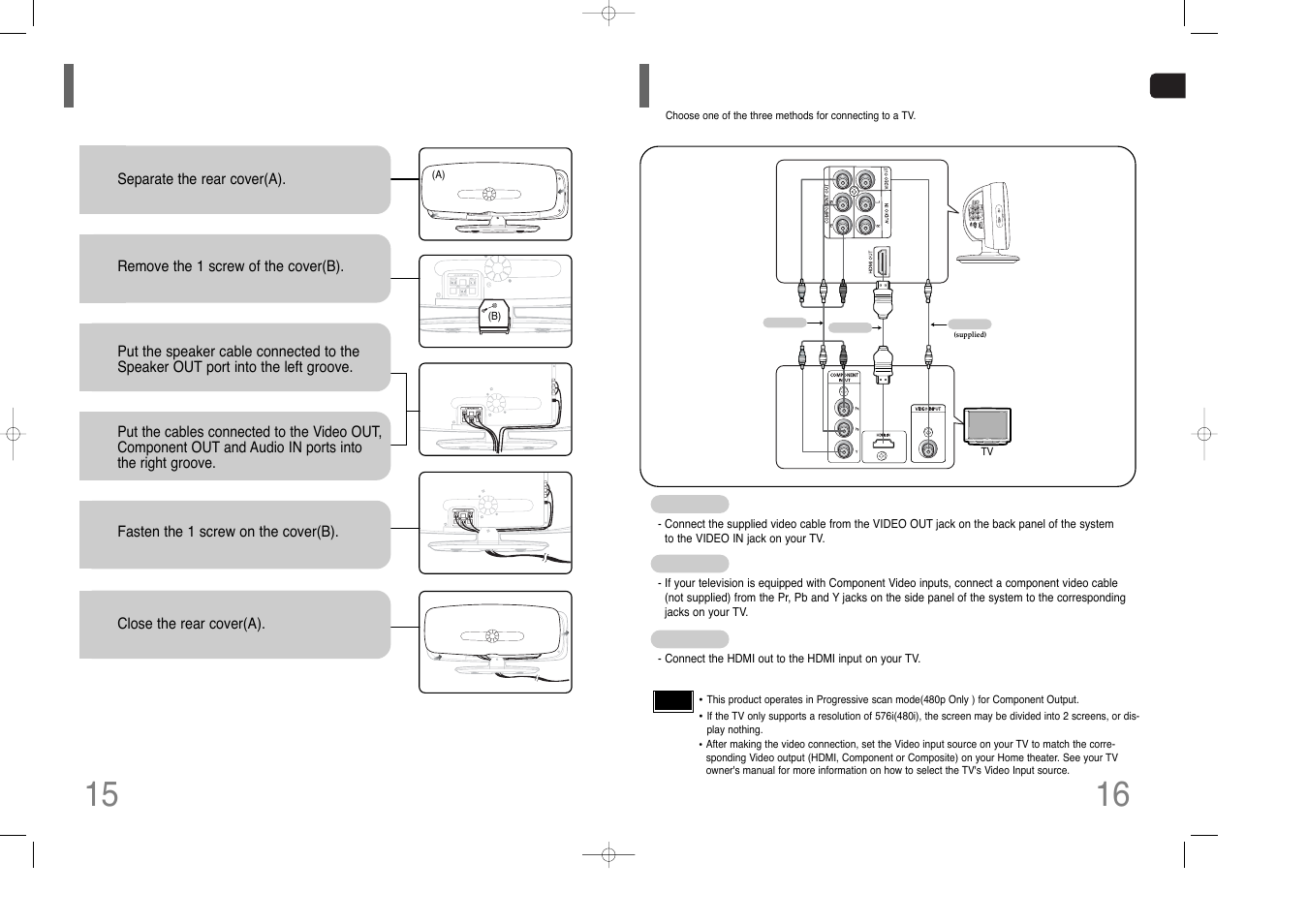 Installing the dvd player, Connecting the video out to tv | Samsung HT-Q100W User Manual | Page 9 / 35