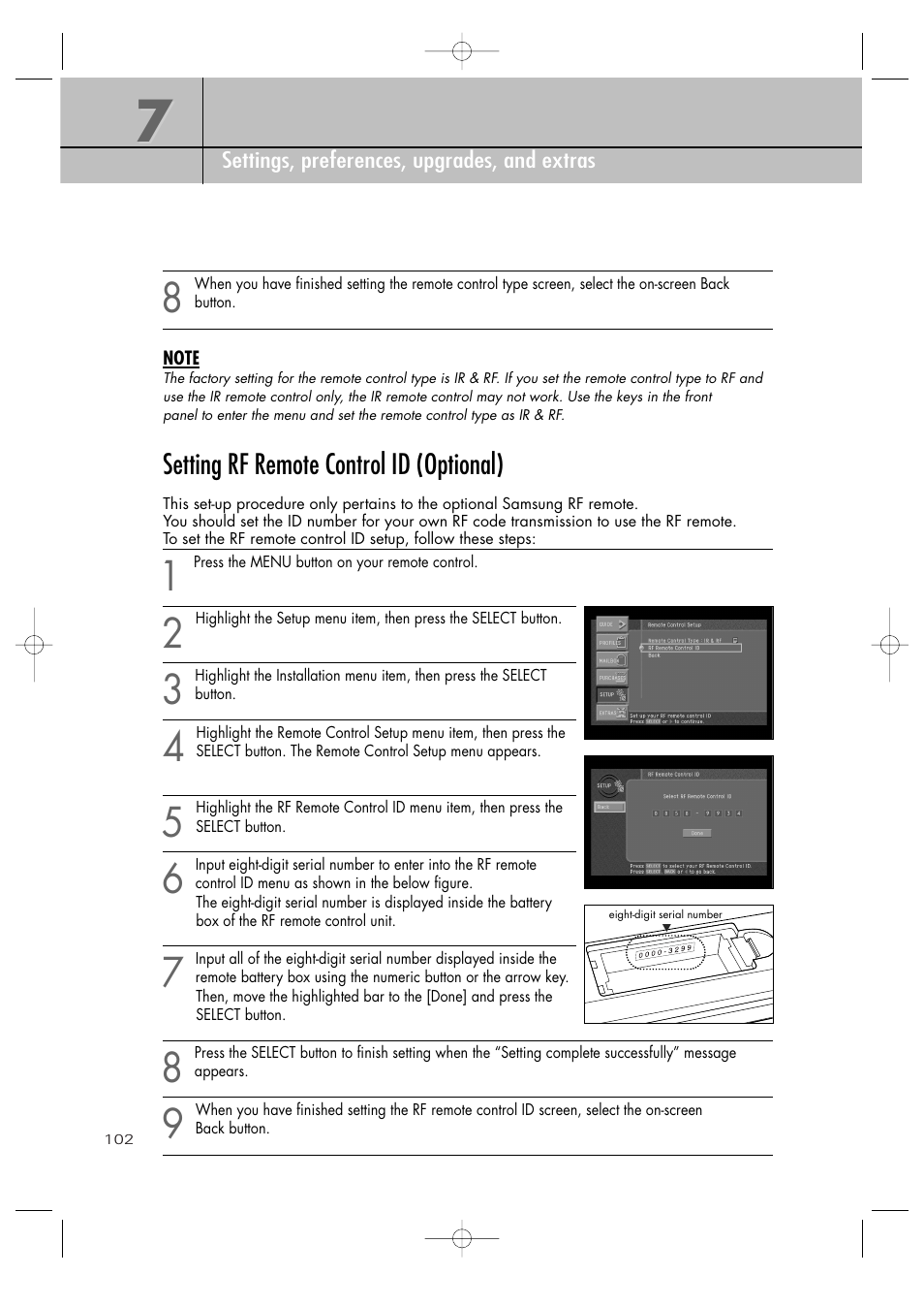 Samsung SIR-TS360 User Manual | Page 102 / 116