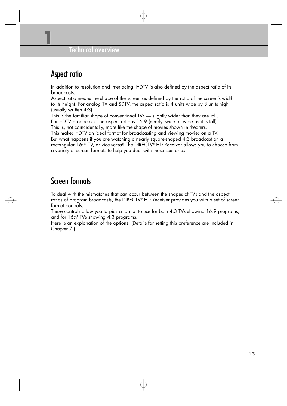 Aspect ratio, Screen formats | Samsung SIR-TS360 User Manual | Page 15 / 116