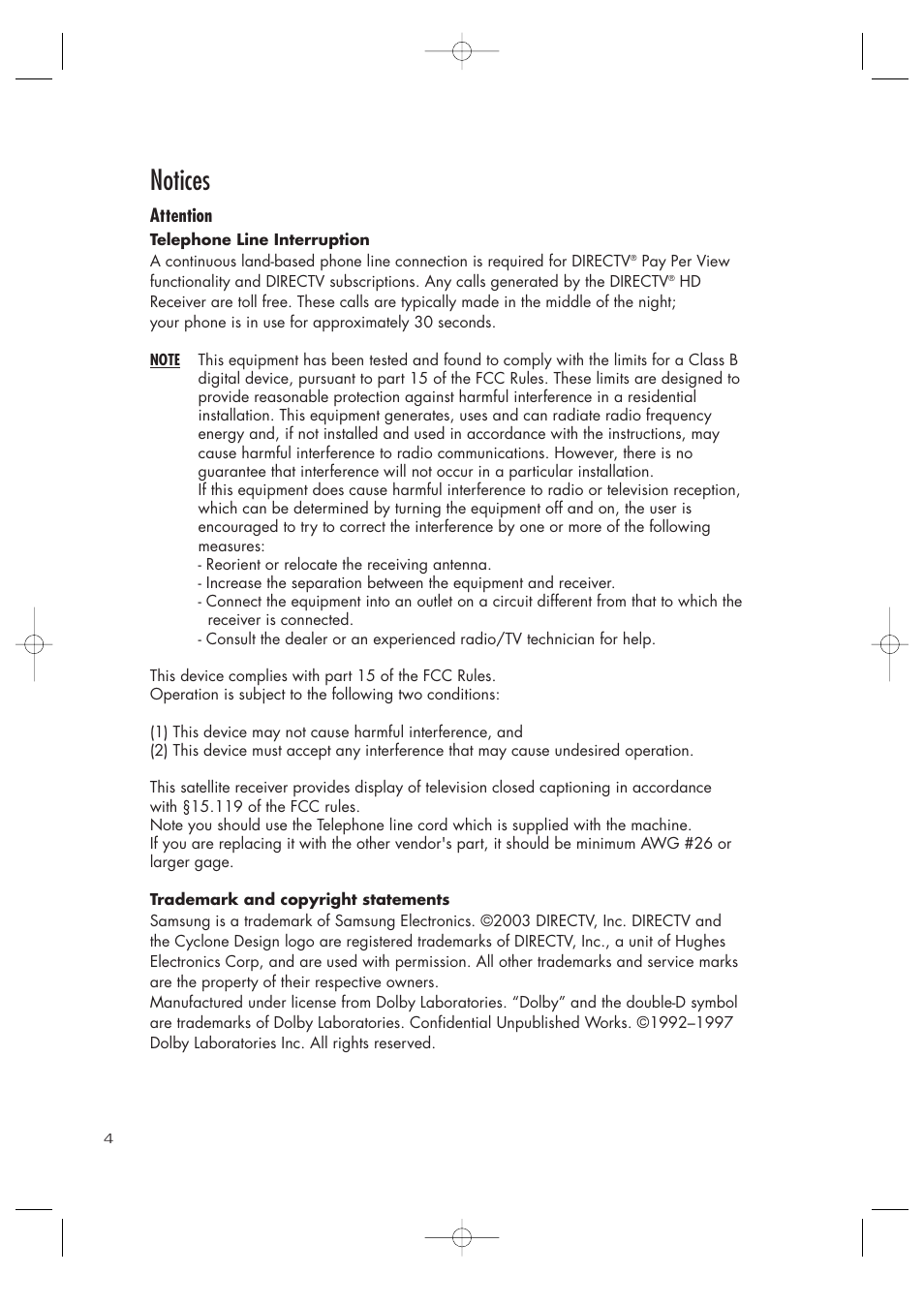 Notices | Samsung SIR-TS360 User Manual | Page 4 / 116