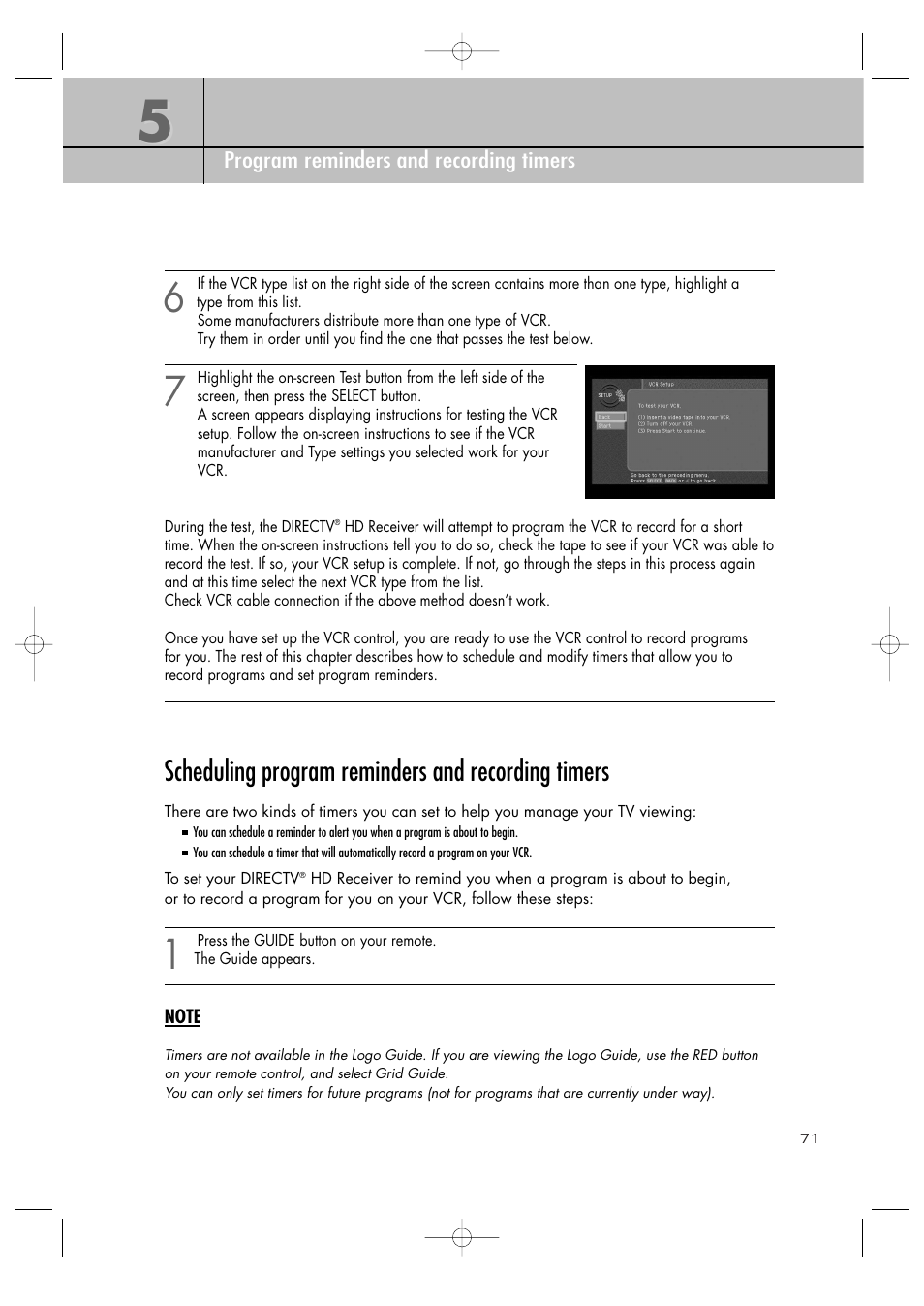 Scheduling program reminders and recording timers | Samsung SIR-TS360 User Manual | Page 71 / 116