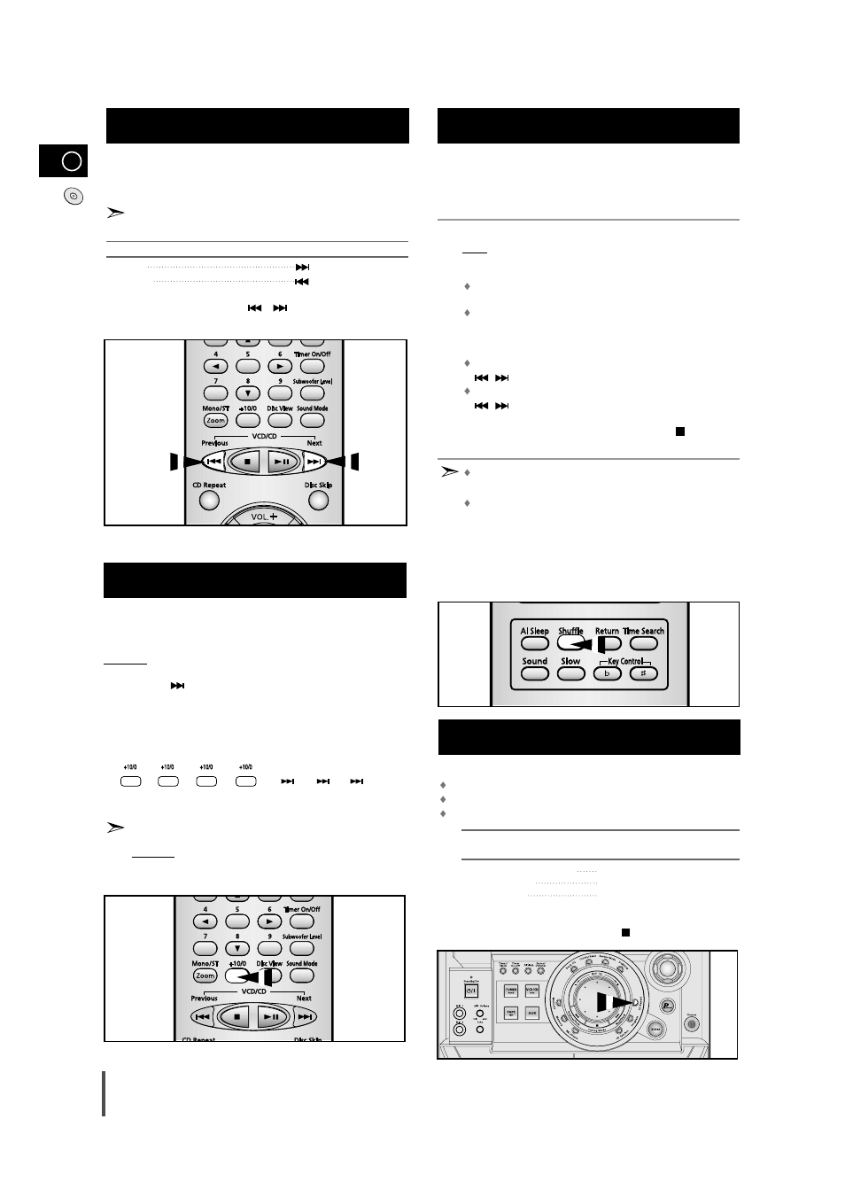 Shuffle play function 1 2 3, Repeating one or all tracks on the compact discs | Samsung MAX-VB630G User Manual | Page 14 / 30