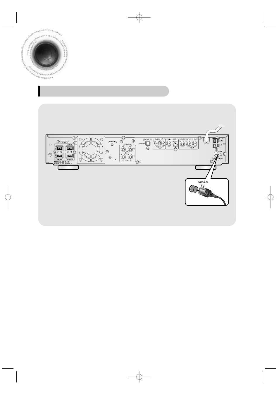 Connecting the antennas, Connecting the antennas 21 | Samsung HT-DB390 User Manual | Page 22 / 76