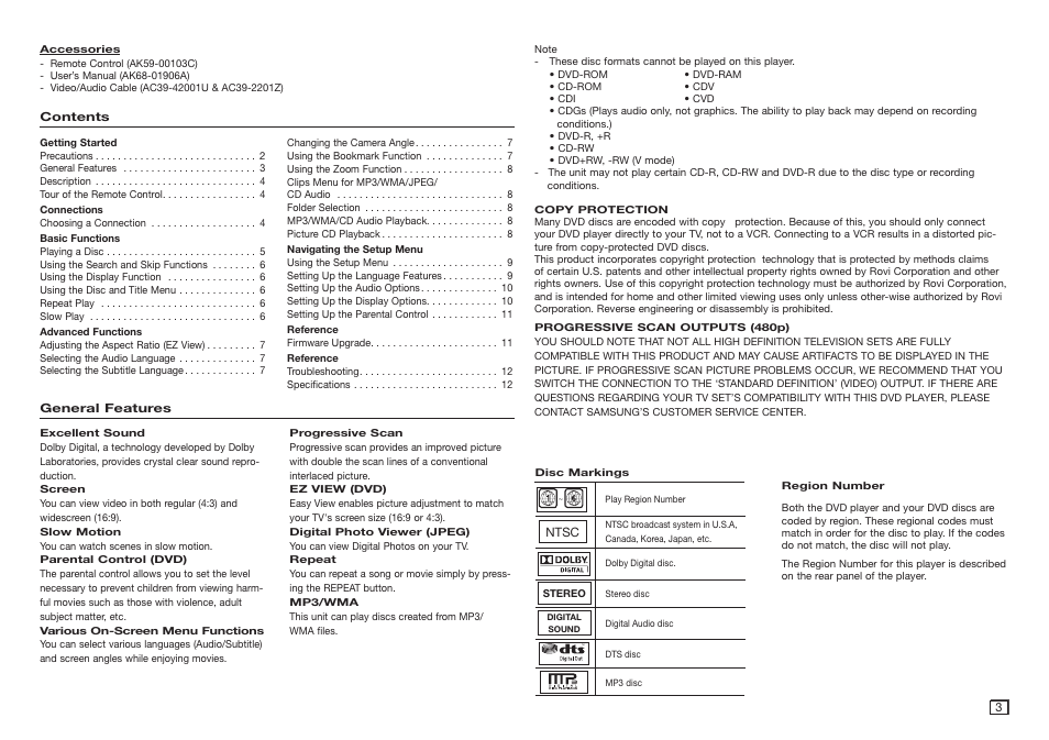 General features | Samsung AK68-01906A User Manual | Page 3 / 16
