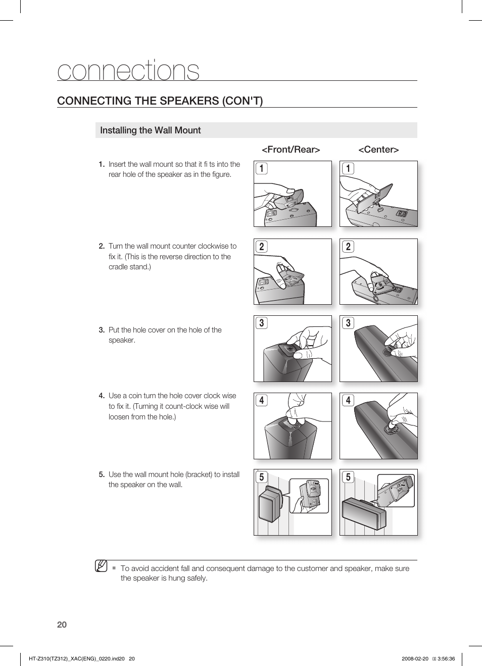 Connections | Samsung HT-Z310 User Manual | Page 21 / 72