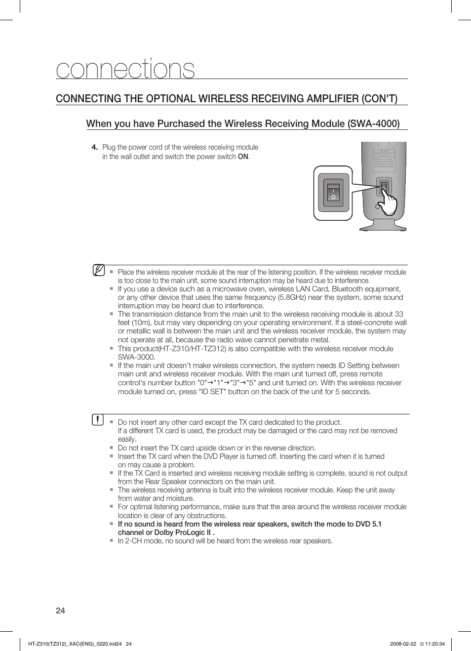 Connections | Samsung HT-Z310 User Manual | Page 24 / 72