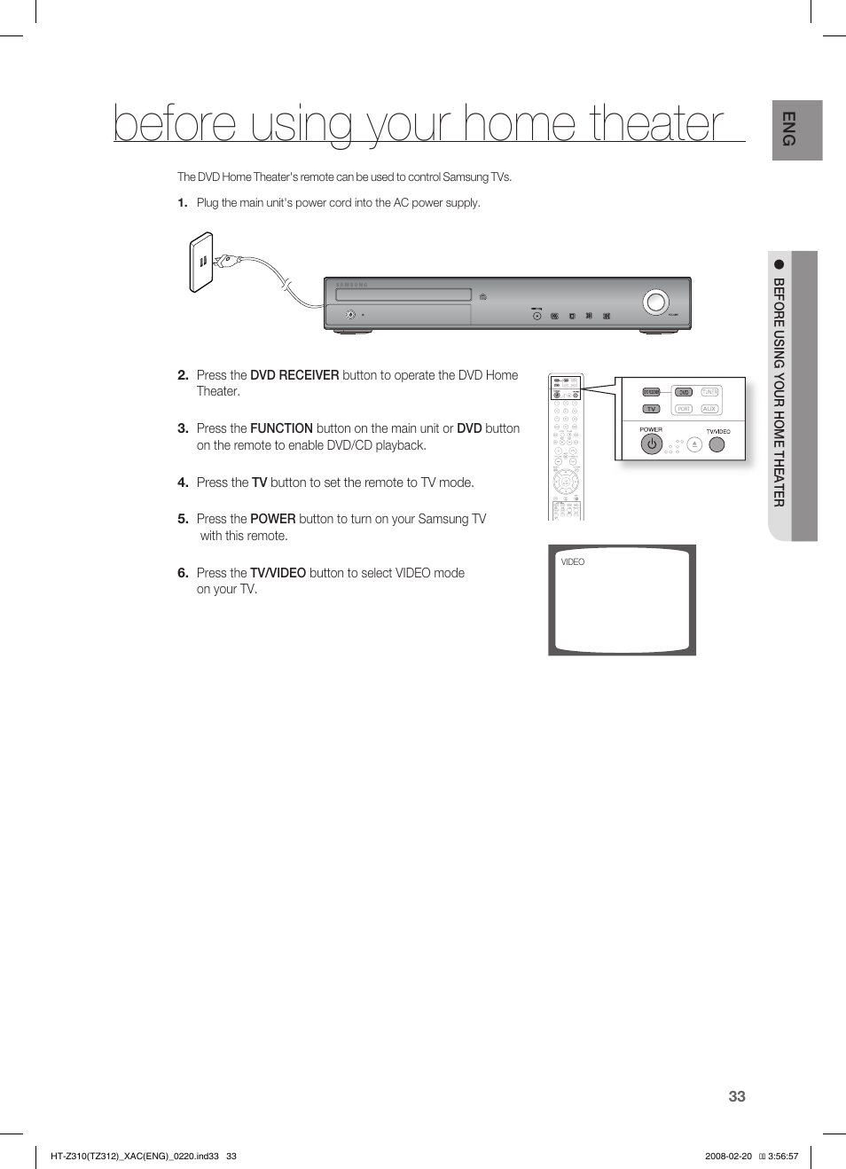 Before using your home theater | Samsung HT-Z310 User Manual | Page 34 / 72