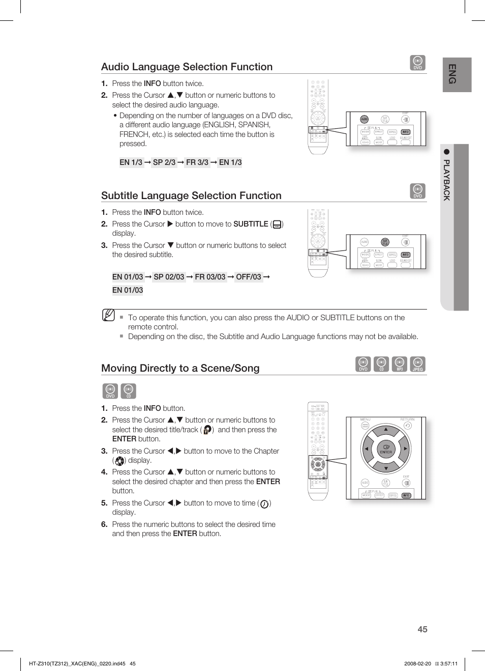 Dbag db | Samsung HT-Z310 User Manual | Page 46 / 72