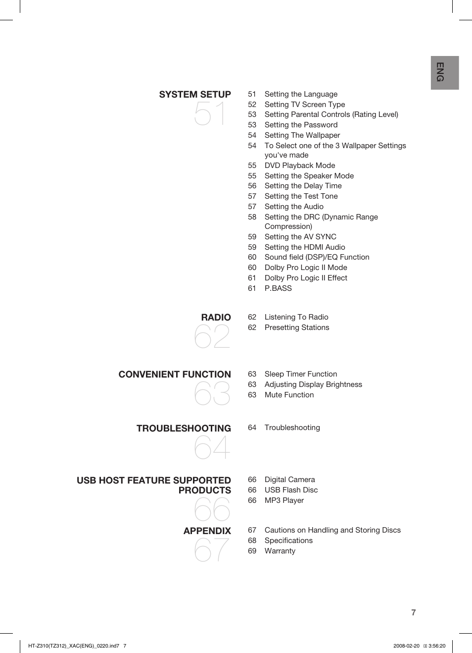 Samsung HT-Z310 User Manual | Page 8 / 72