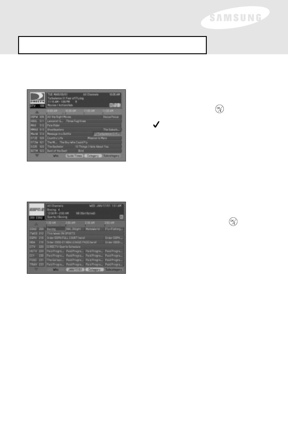 Menu overview: guide | Samsung SIR-S60W User Manual | Page 34 / 61