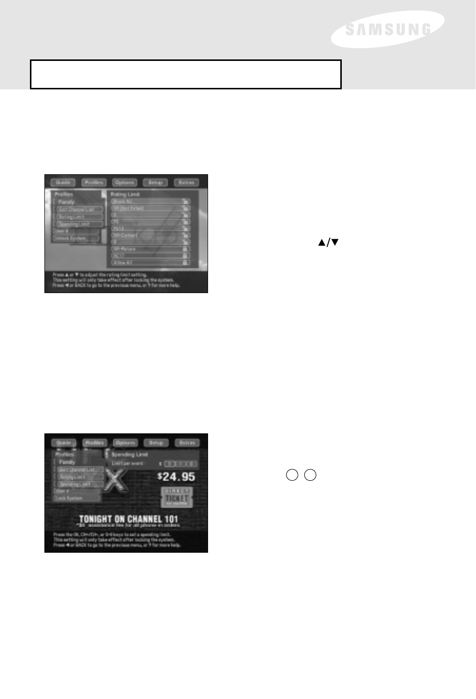 Menu overview: profiles | Samsung SIR-S60W User Manual | Page 38 / 61