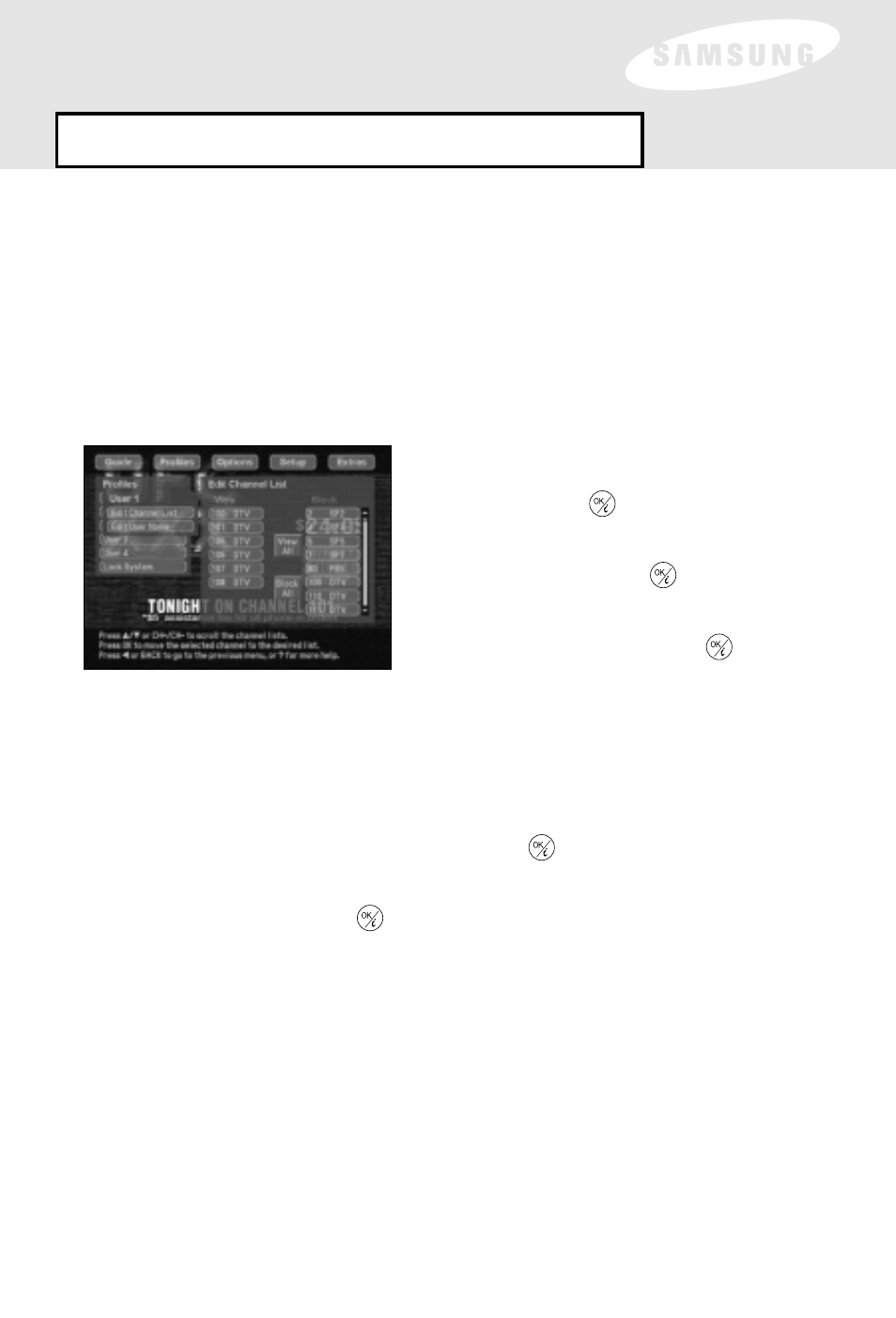 Menu overview: profiles, Additional user pr, Additional user pr ofiles (1-4) ofiles (1-4) | Samsung SIR-S60W User Manual | Page 39 / 61