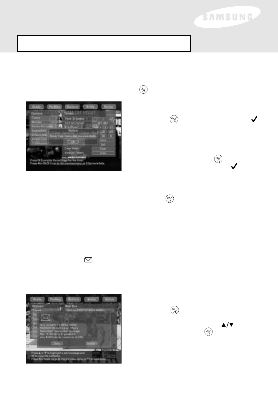 Menu overview: options, Mail box | Samsung SIR-S60W User Manual | Page 43 / 61