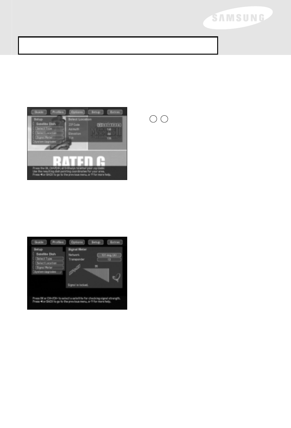 Menu overview: setup | Samsung SIR-S60W User Manual | Page 49 / 61