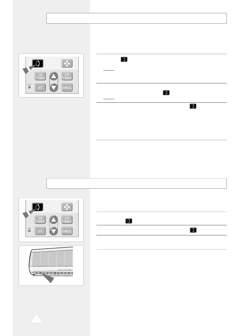 Adjusting the air flow direction vertically, Adjusting the air flow direction horizontally | Samsung AM 14A1(B1)E07 User Manual | Page 14 / 24