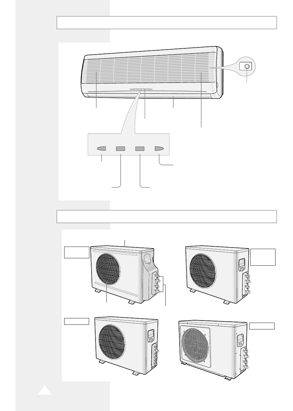 View of the indoor unit, View of the outdoor unit | Samsung AM 14A1(B1)E07 User Manual | Page 4 / 24