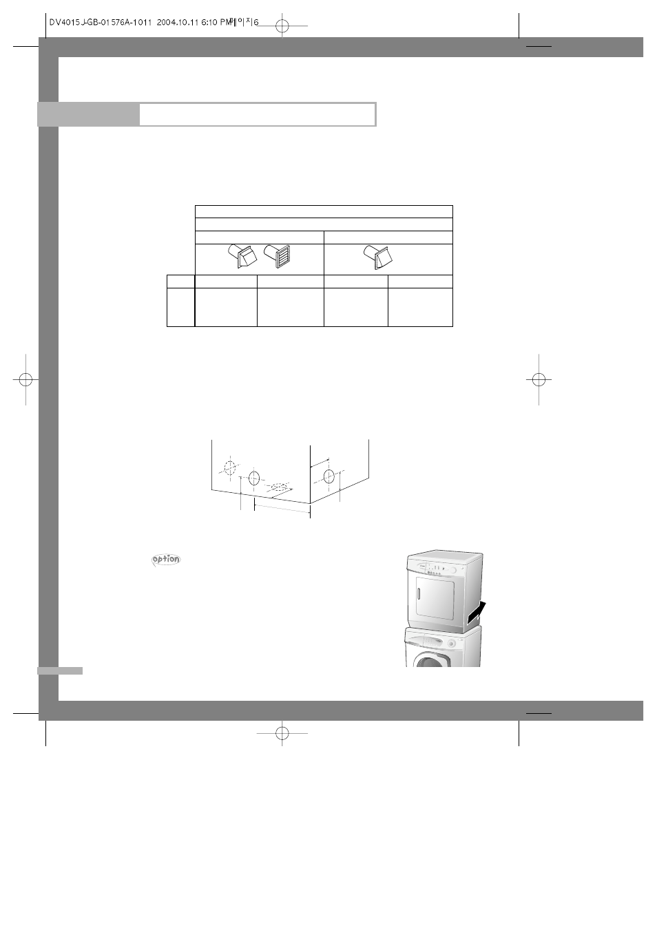 Exhaust length calculation, Exhaust directions, Special accessory | Installation instructions | Samsung DV4015J User Manual | Page 6 / 16