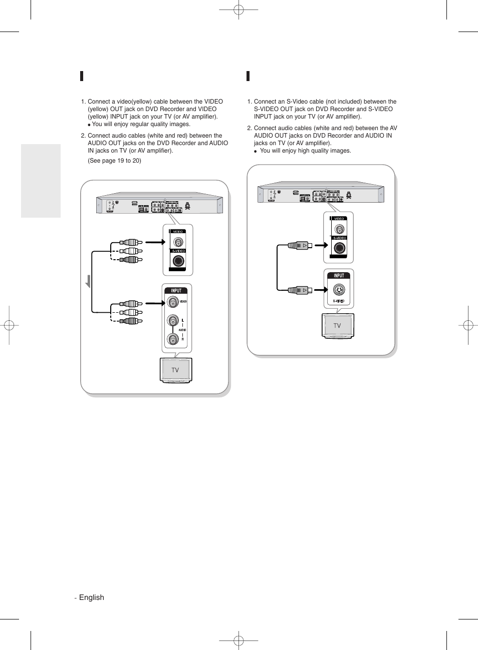 Case 2 : connecting to an s-video output jack | Samsung DVD-R135 User Manual | Page 18 / 90