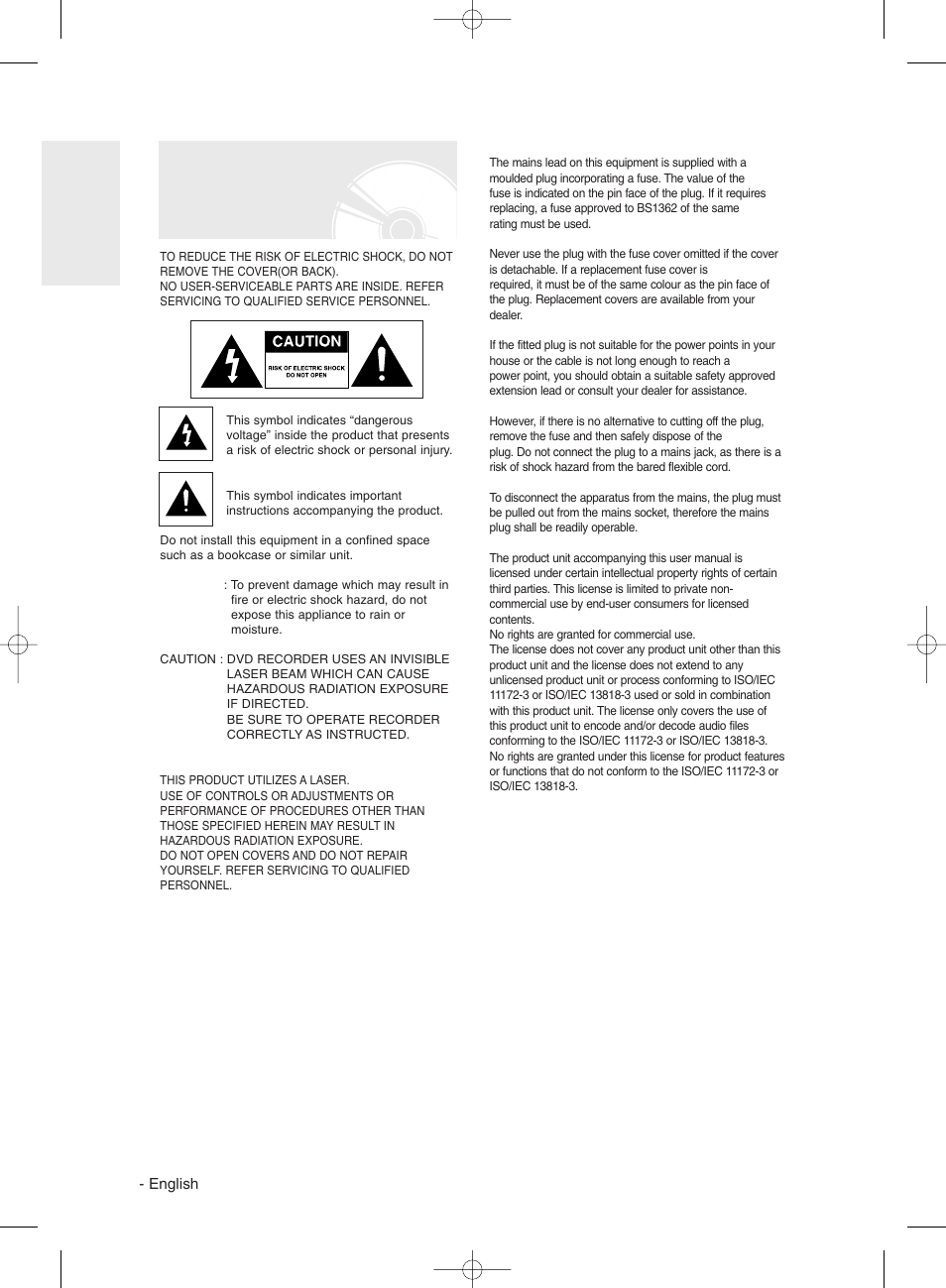 Warning | Samsung DVD-R135 User Manual | Page 2 / 90