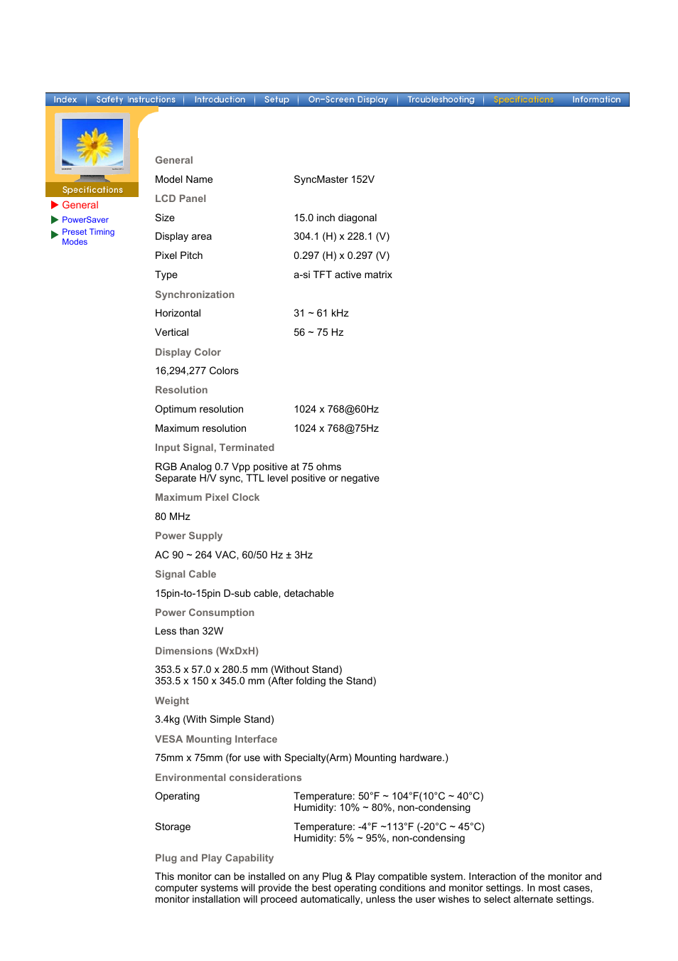 Samsung 153V User Manual | Page 43 / 82