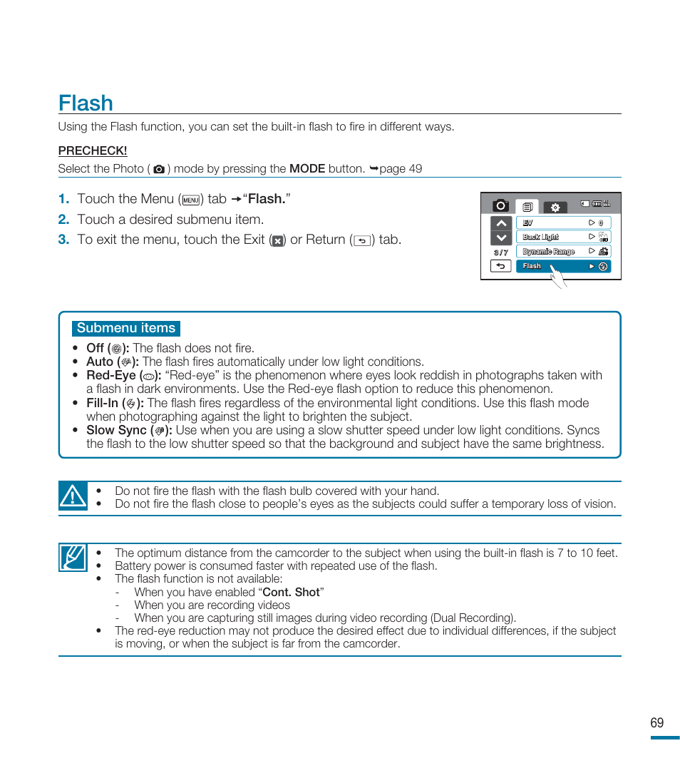 Flash | Samsung HMX-M20SN User Manual | Page 73 / 147