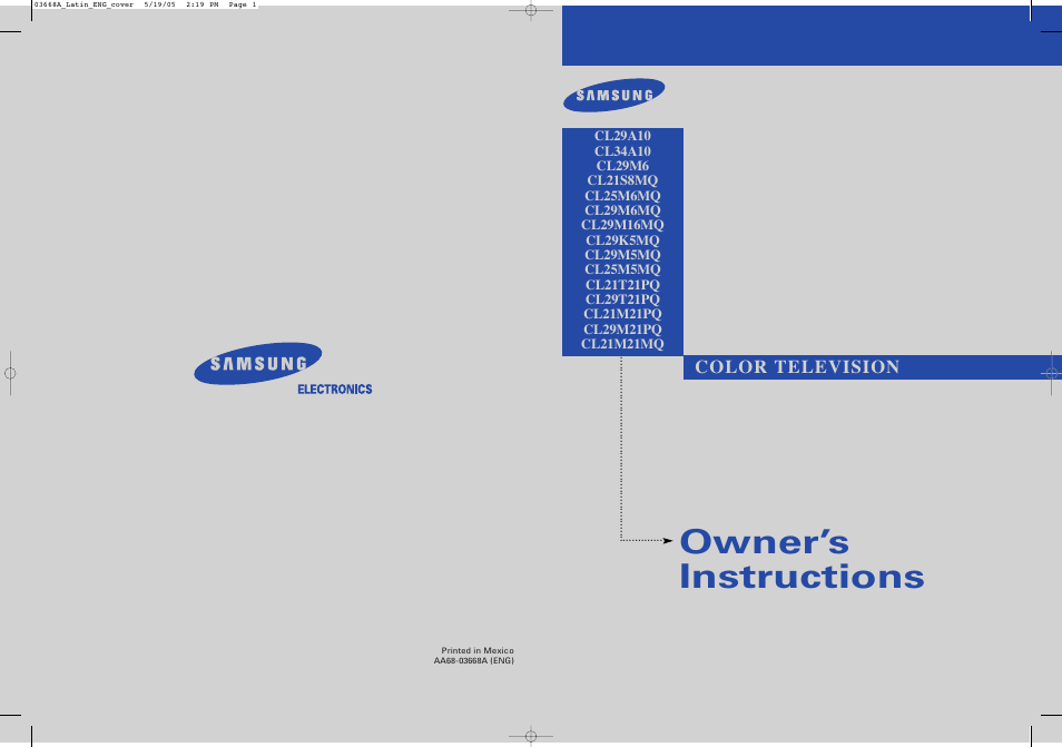 Samsung CL29T21PQ User Manual | 63 pages