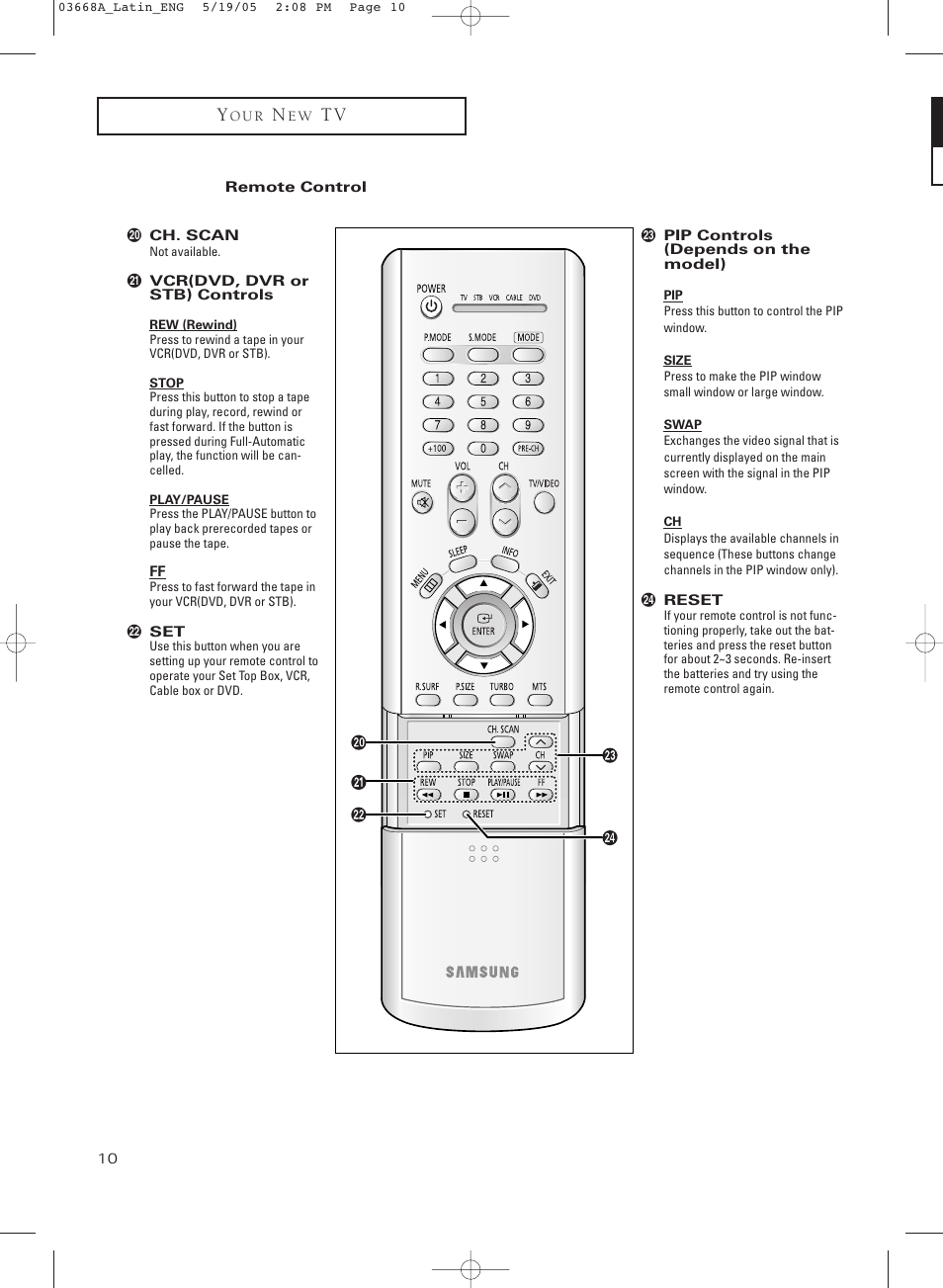 Samsung CL29T21PQ User Manual | Page 10 / 63