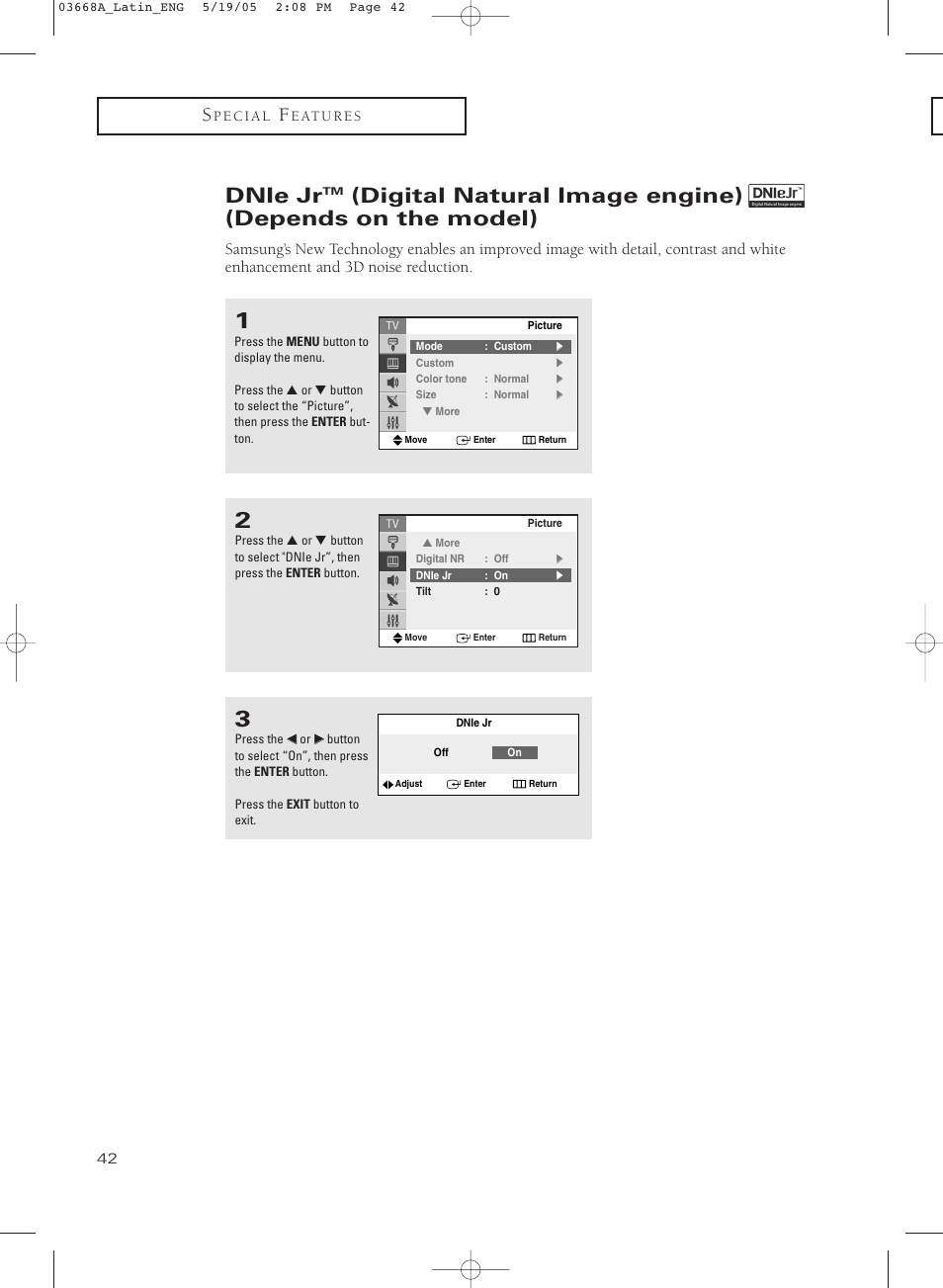 Dnie jr | Samsung CL29T21PQ User Manual | Page 42 / 63