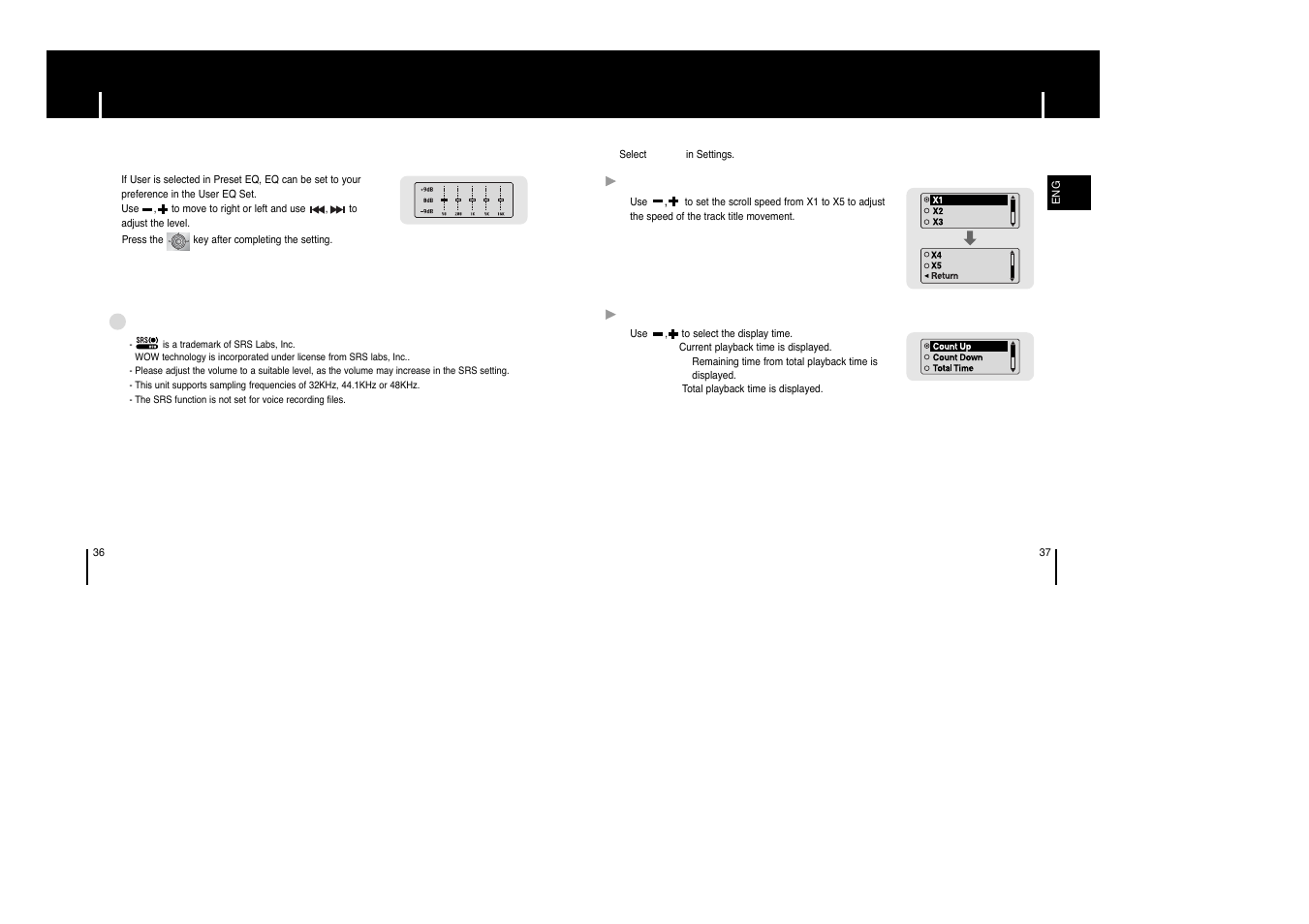 Display, Setting the eq mode | Samsung AH68-01633B User Manual | Page 19 / 25