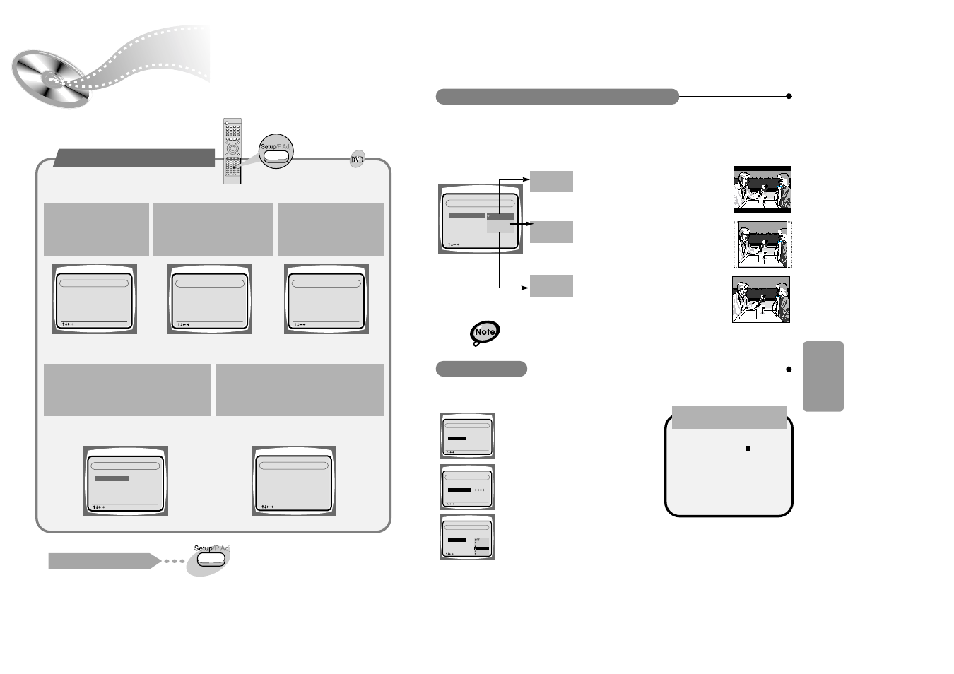 System setup, Rating level, Adjusting the tv aspect ratio (screen size) | Setup | Samsung HT-SK6 User Manual | Page 17 / 25