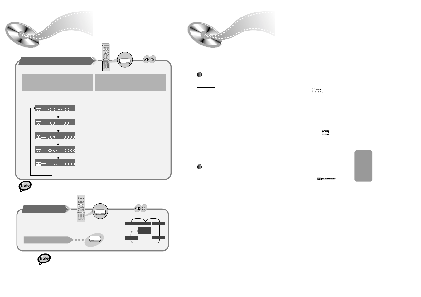 To set up speaker balance, Creating realistic sound fields | Samsung HT-SK6 User Manual | Page 19 / 25