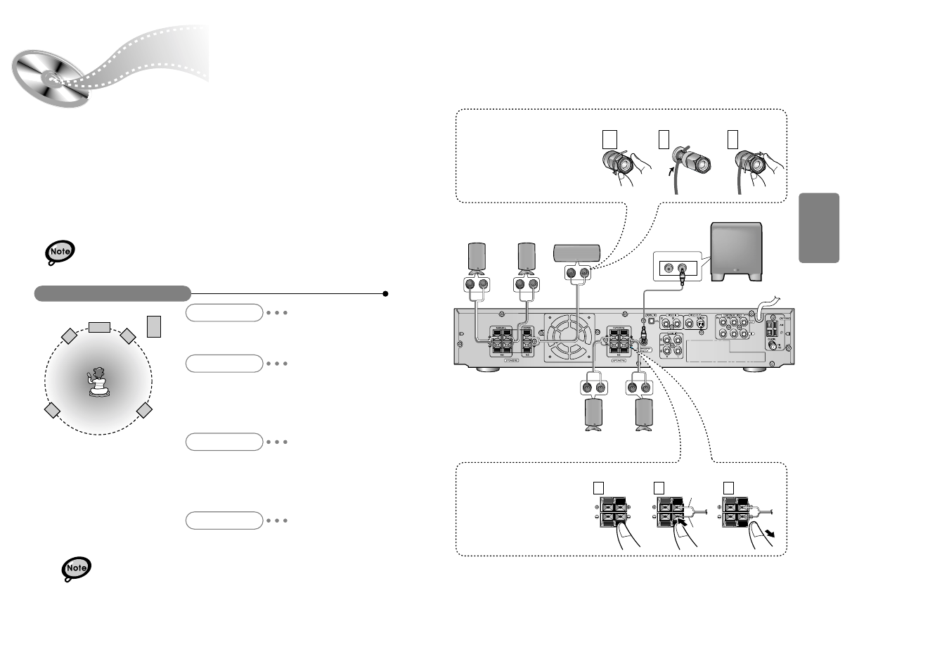 Connections, Connecting the speakers | Samsung HT-SK6 User Manual | Page 6 / 25