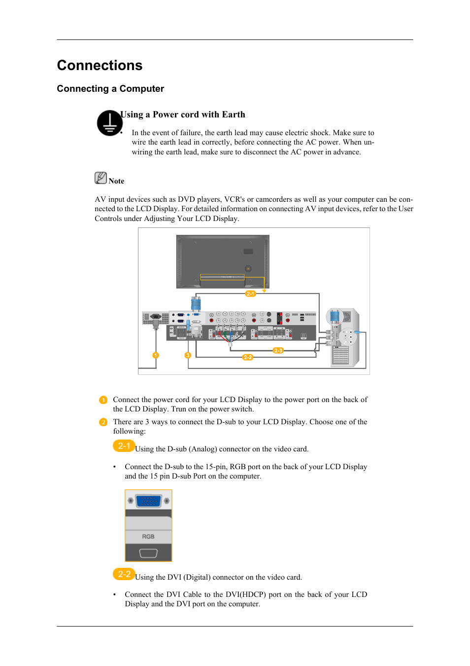 Connections | Samsung 460UX User Manual | Page 33 / 44