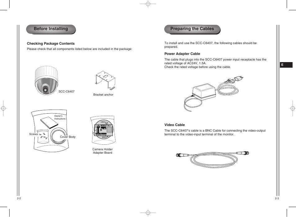 Preparing the cables, Before installing | Samsung SMART DOME SCC-C6407 User Manual | Page 10 / 31