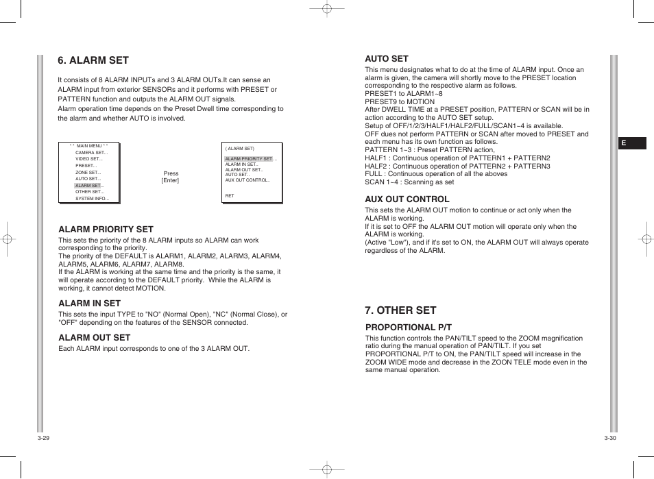 Other set, Alarm set | Samsung SMART DOME SCC-C6407 User Manual | Page 28 / 31