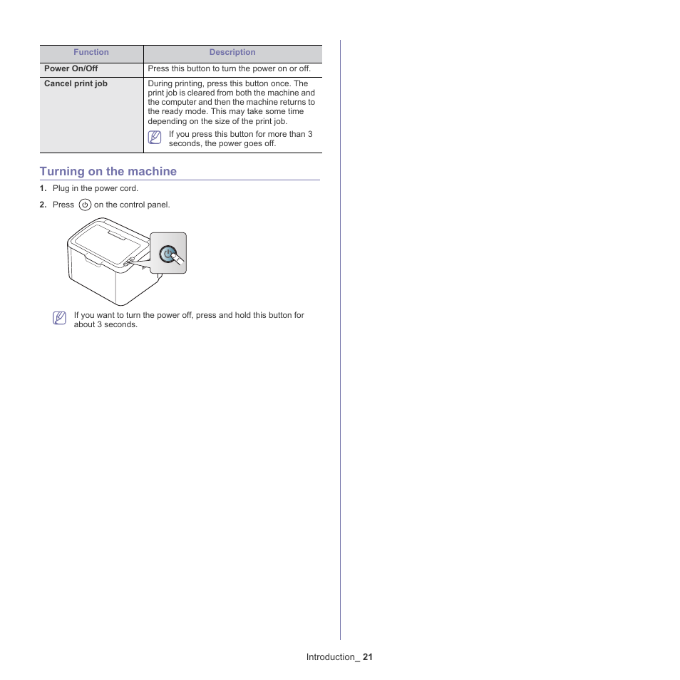Turning on the machine | Samsung ML-186XW User Manual | Page 21 / 75
