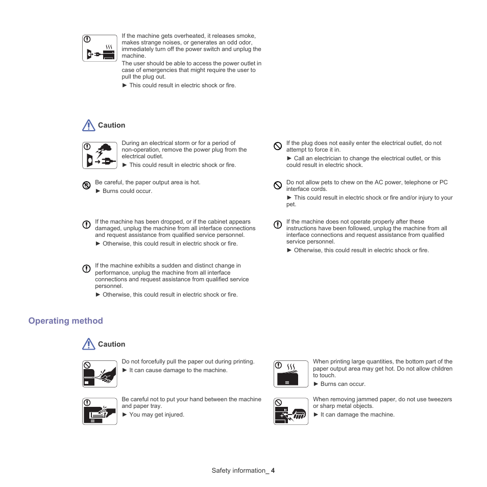 Operating method | Samsung ML-186XW User Manual | Page 4 / 75