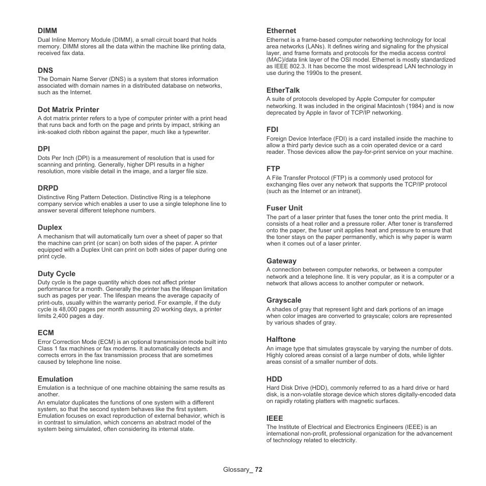 Samsung ML-186XW User Manual | Page 72 / 75