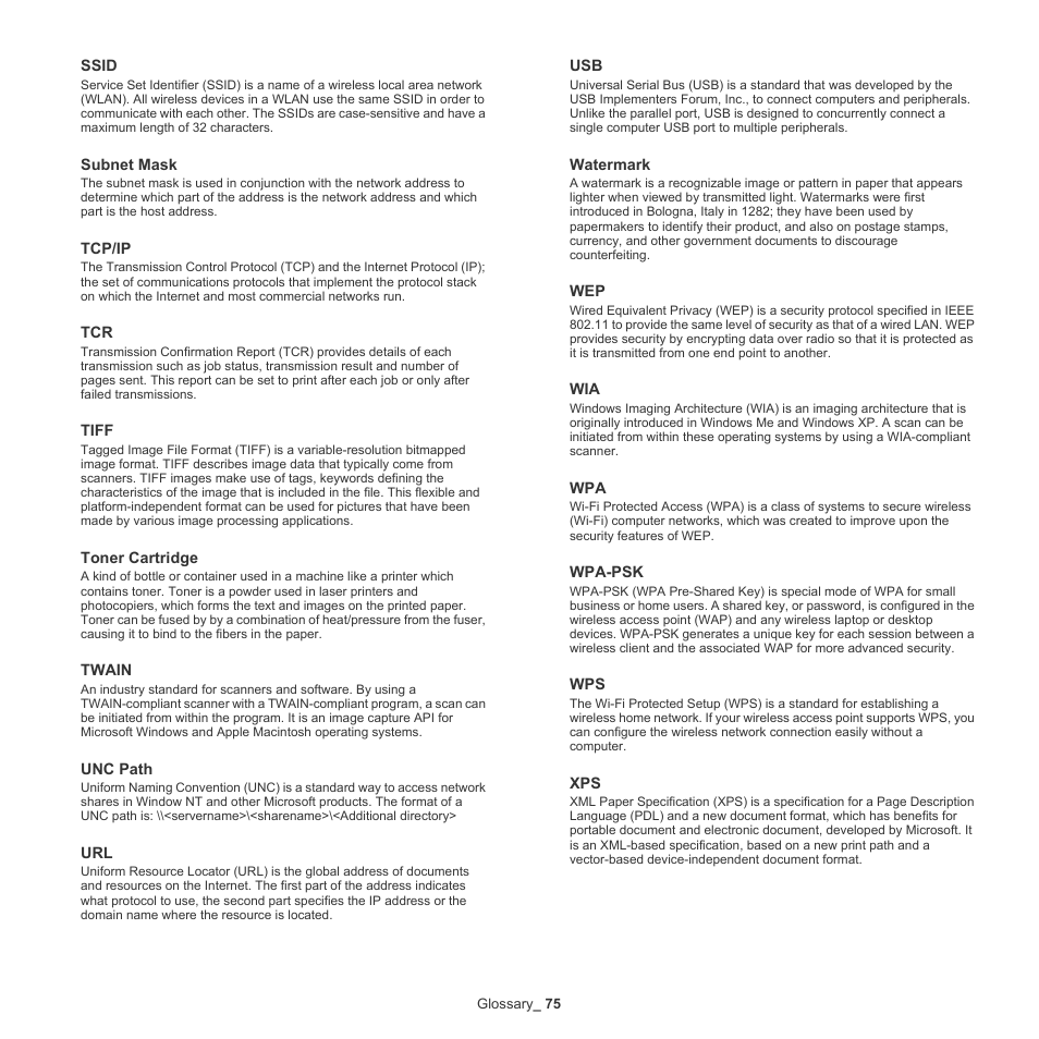 Samsung ML-186XW User Manual | Page 75 / 75