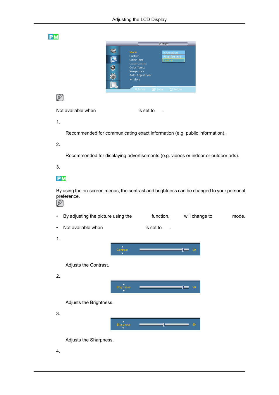 Mode, Custom | Samsung SYNCMASTER 320MPN-3 User Manual | Page 103 / 158