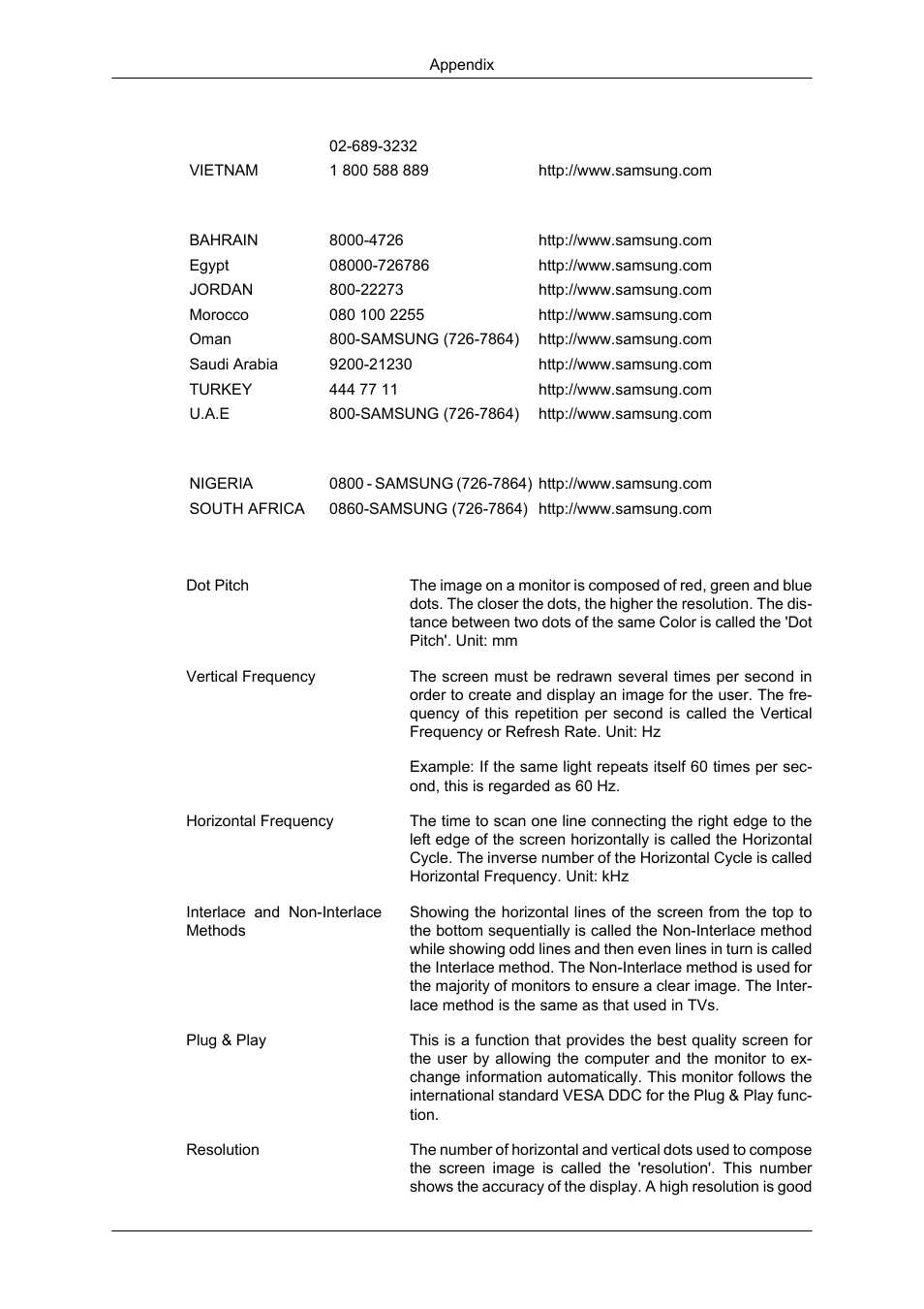 Terms | Samsung SYNCMASTER 320MPN-3 User Manual | Page 156 / 158