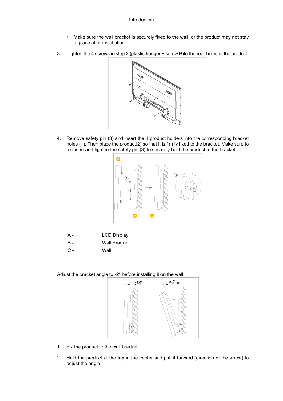 Wall bracket angle adjustment | Samsung SYNCMASTER 320MPN-3 User Manual | Page 26 / 158