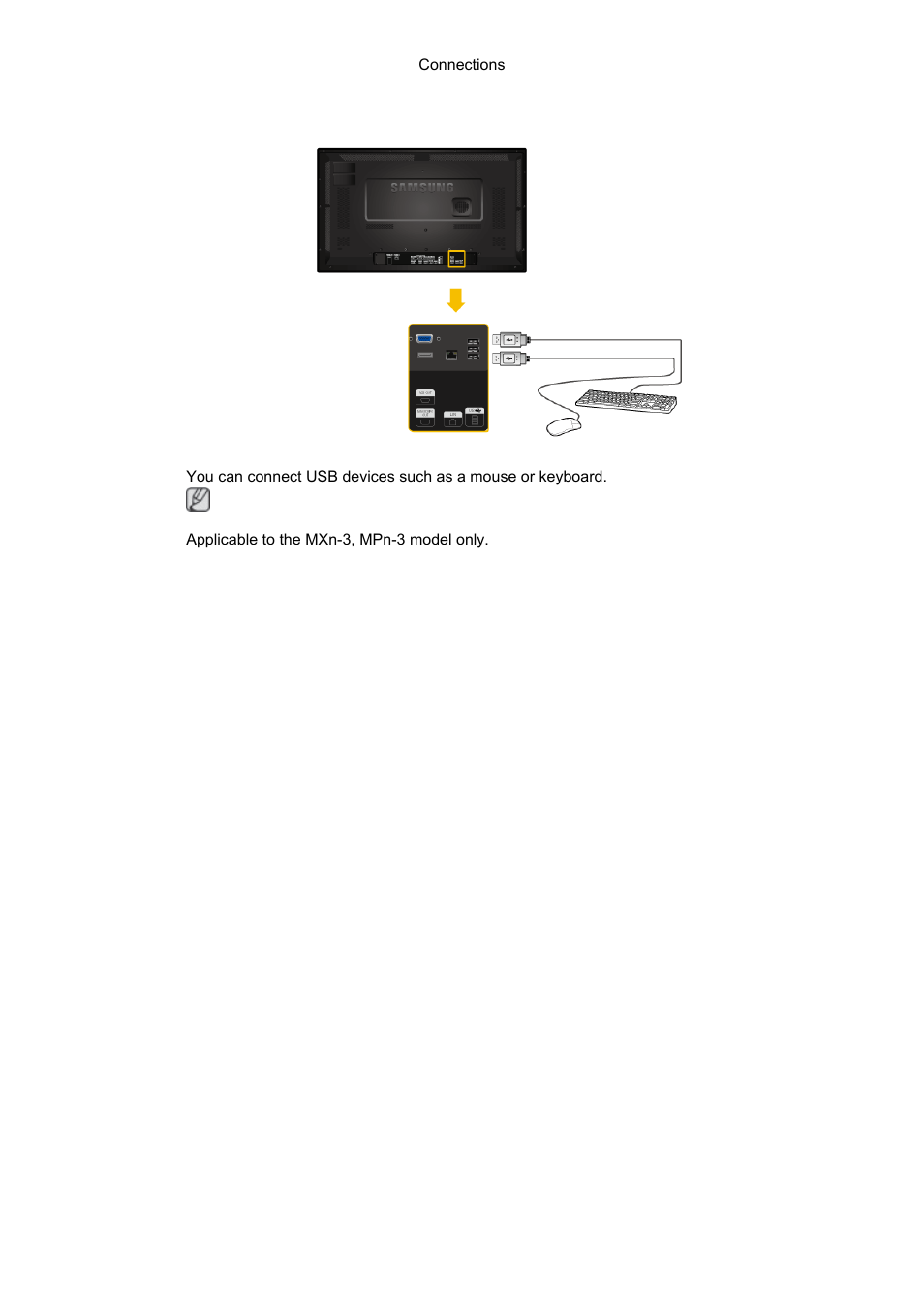 Connecting a usb devices | Samsung SYNCMASTER 320MPN-3 User Manual | Page 44 / 158